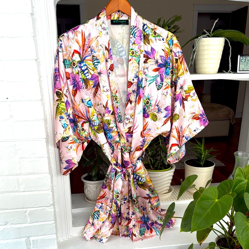 Floral Pink Robe, M